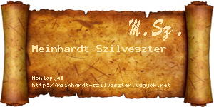 Meinhardt Szilveszter névjegykártya